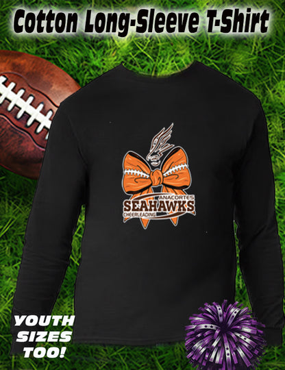 ANACORTES CHEERLEADING FOOTBALL BOW - LONG SLEEVE TEE