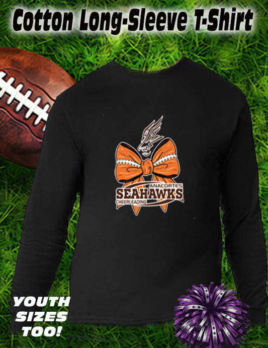 ANACORTES CHEERLEADING FOOTBALL BOW - LONG SLEEVE TEE