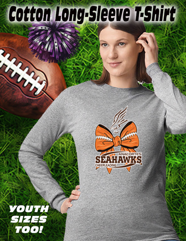 ANACORTES CHEERLEADING FOOTBALL BOW - LONG SLEEVE TEE