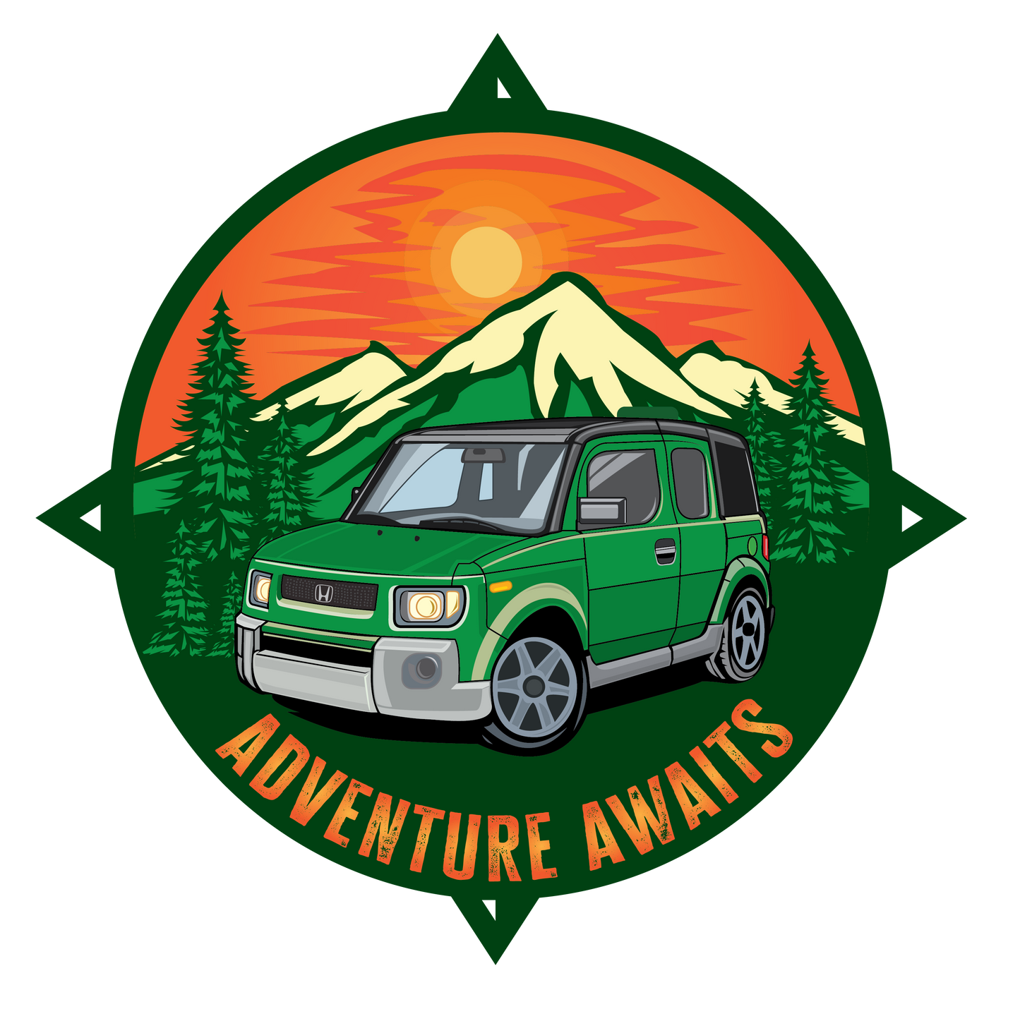 HONDA ELEMENT KEYCHAIN  - ADVENTURE AWAITS