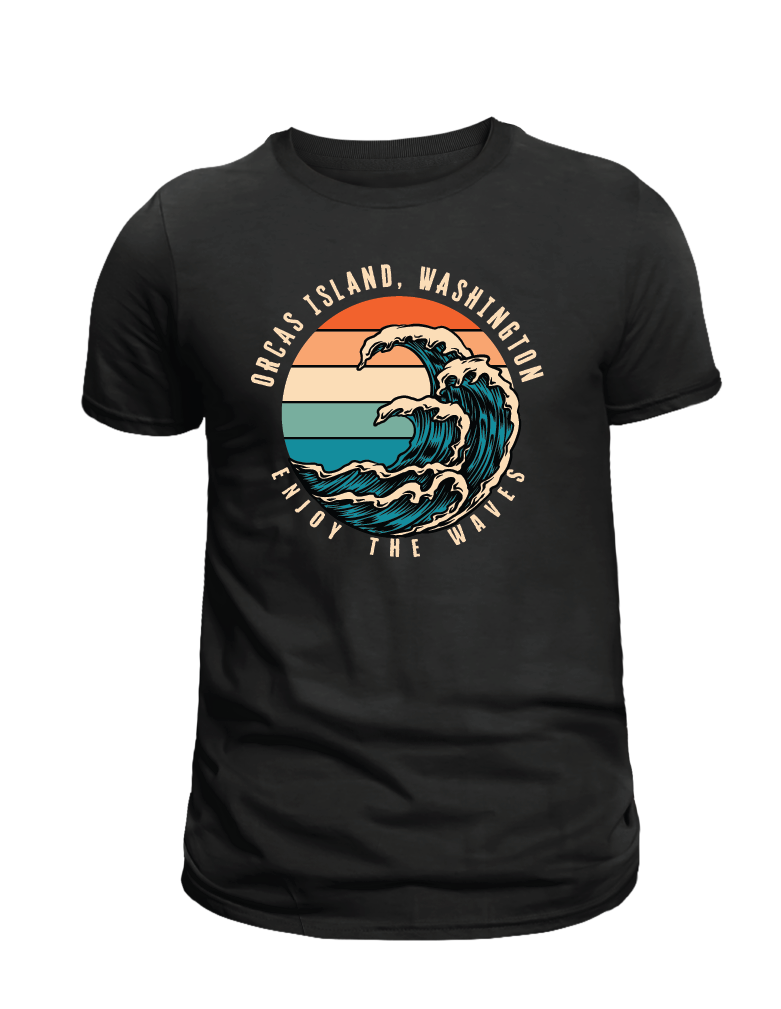 ORCAS ISLAND -    SUNSET WAVES SHIRTS & MORE!