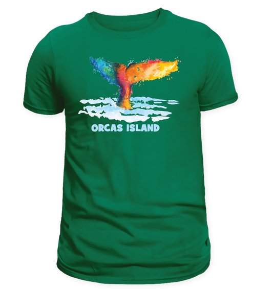 ORCAS ISLAND -   PAINTED TAIL WHALE SHIRTS & MORE!