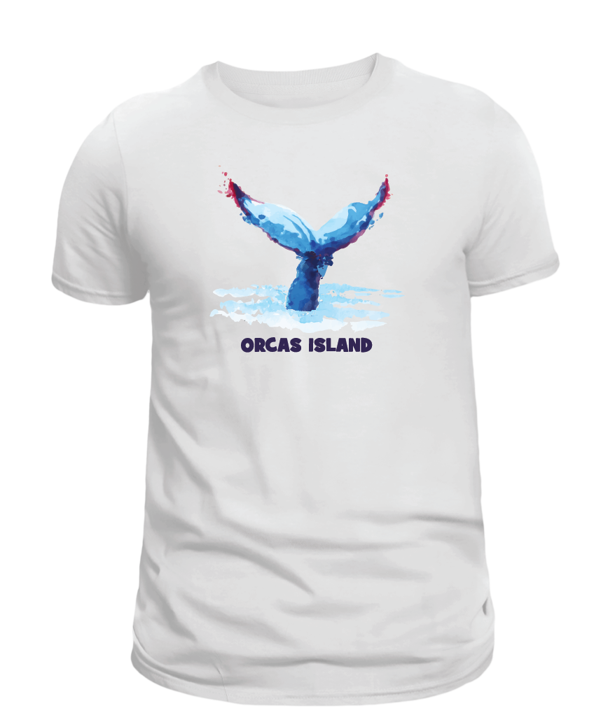 ORCAS ISLAND -    BLUE WHALE TAIL  SHIRTS & MORE!