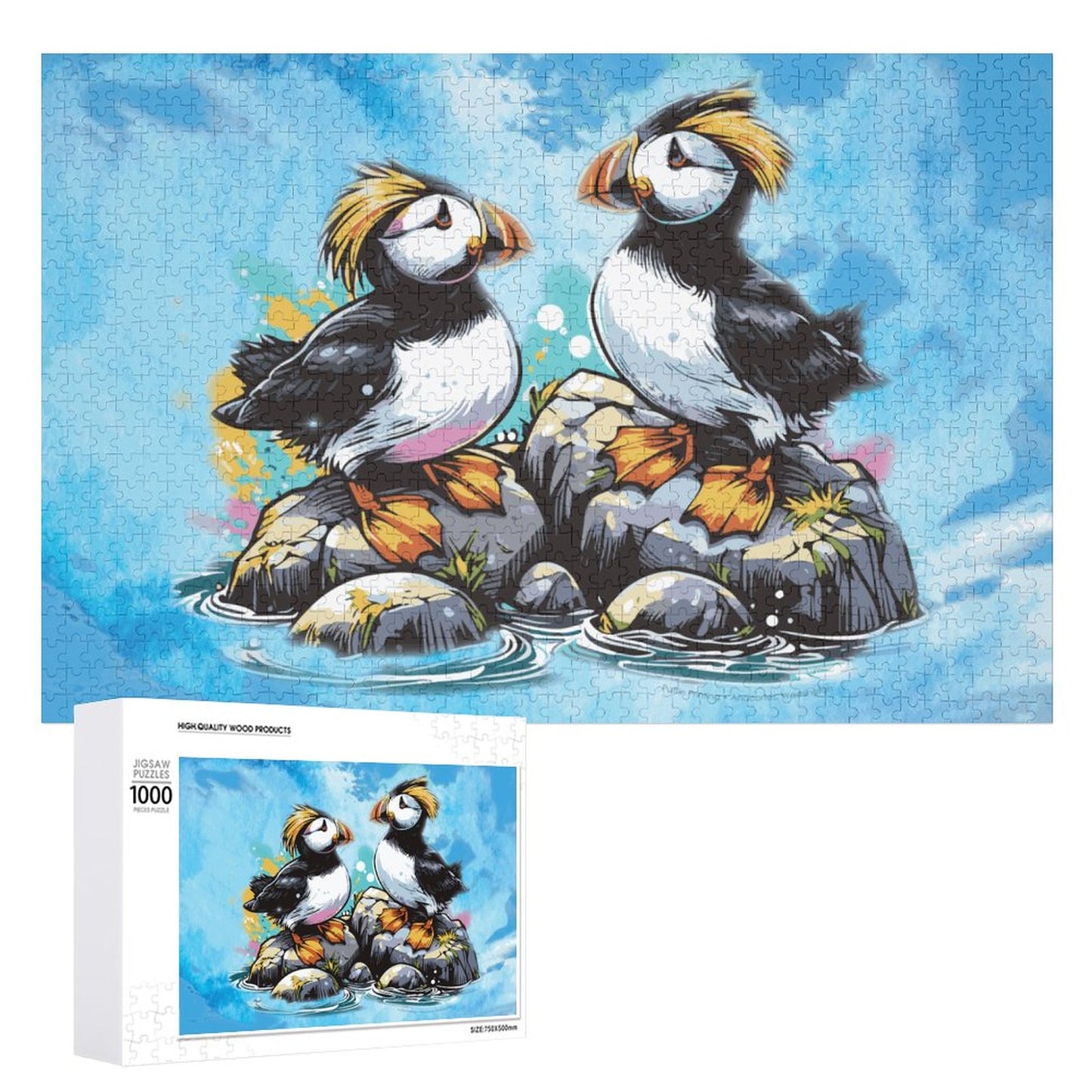 Fun TUFTED PUFFIN Wooden Picture Puzzle