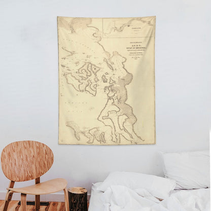 ANACORTES MAP Wall Art with Vertical Tapestry