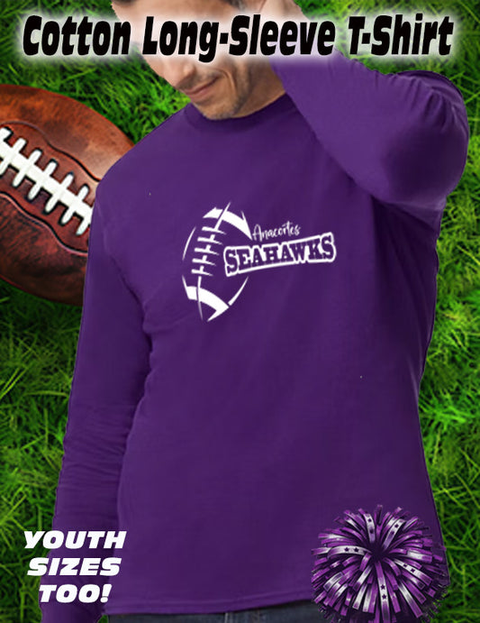 ANACORTES SEAHAWKS LARGE FOOTBALL - LONG SLEEVE TEE