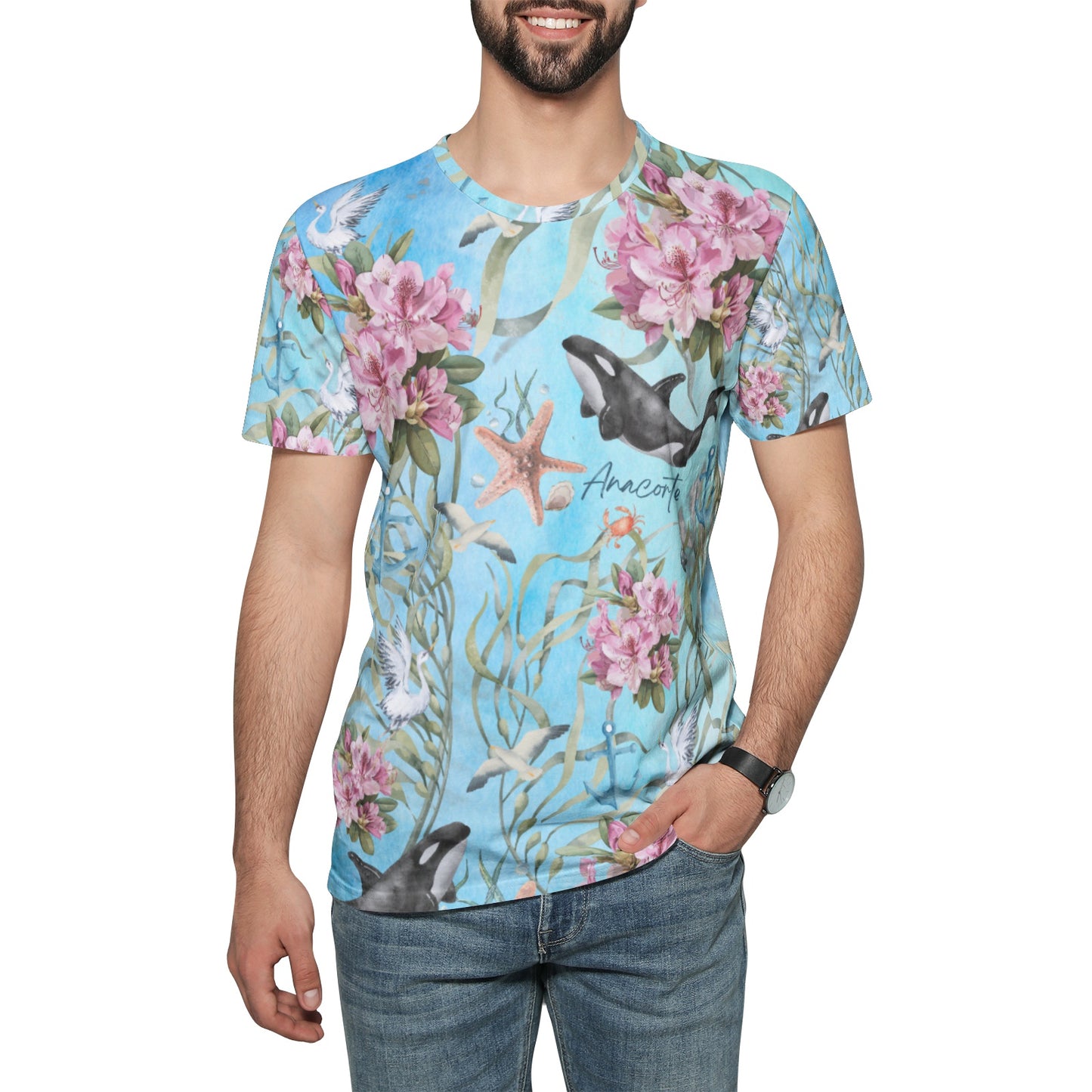 Orca Dreams Anacortes Unisex All-Over Print Cotton T-shirts