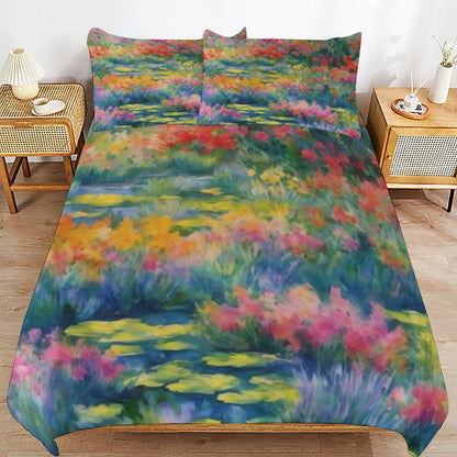 WILDFLOWER POND  3-Piece Bedding Set-90"x90"