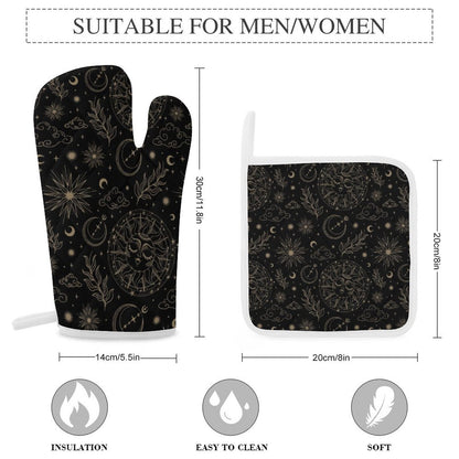 Oven Mitts & Pot Holder Set of 3 (Multi-image Splicing)