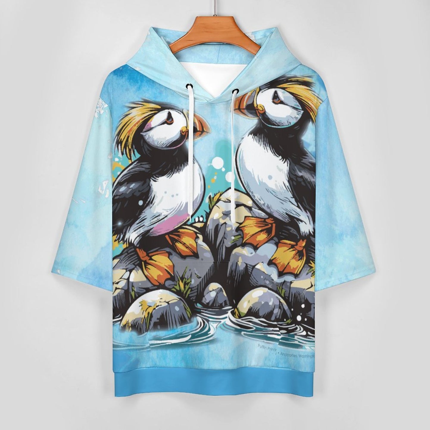 Fun TUFTED PUFFIN Half Sleeve Hoodie