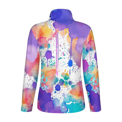 1/4 Zipper Long Sleeve Zip Gym Top DS007 (All-Over Printing)