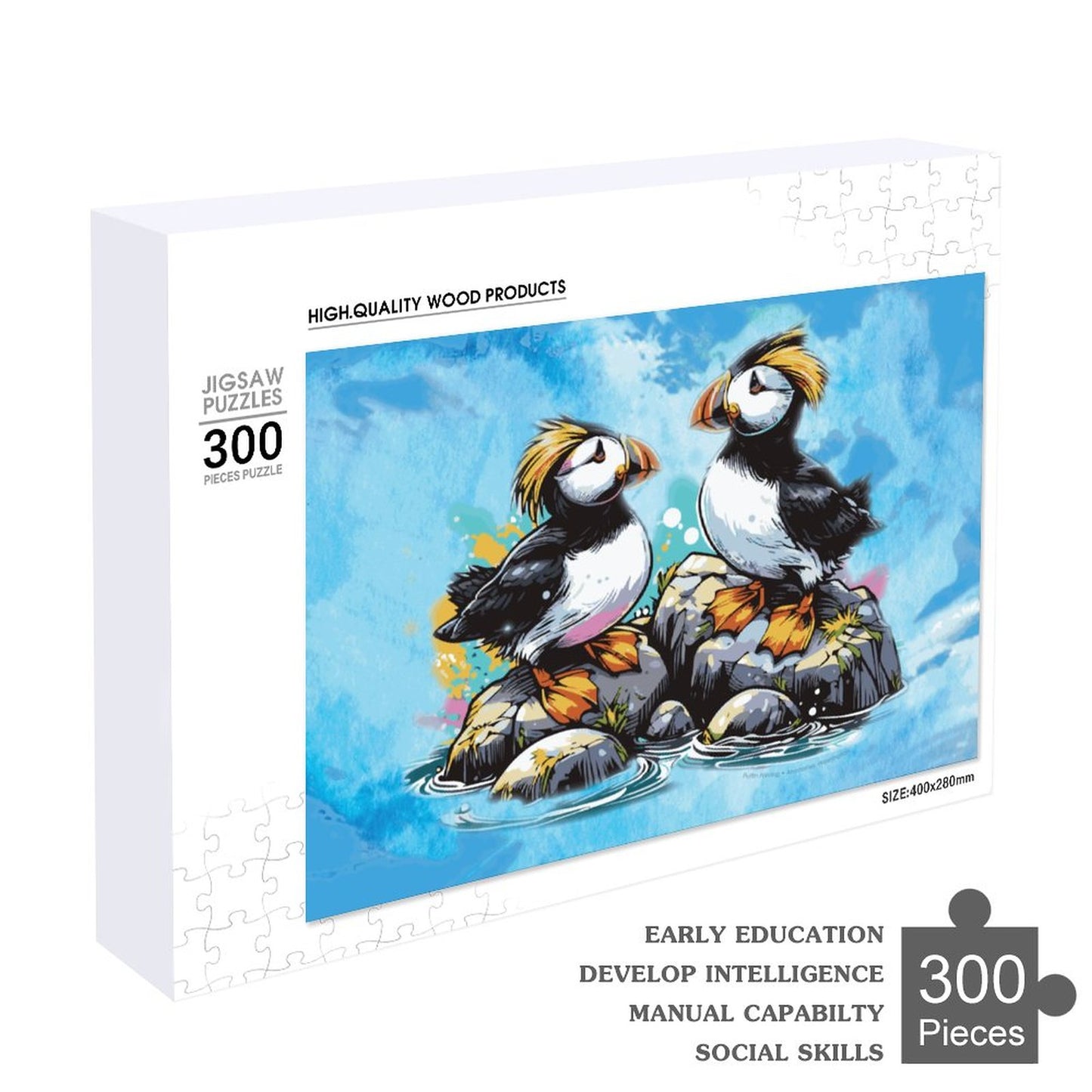 Fun TUFTED PUFFIN Wooden Picture Puzzle