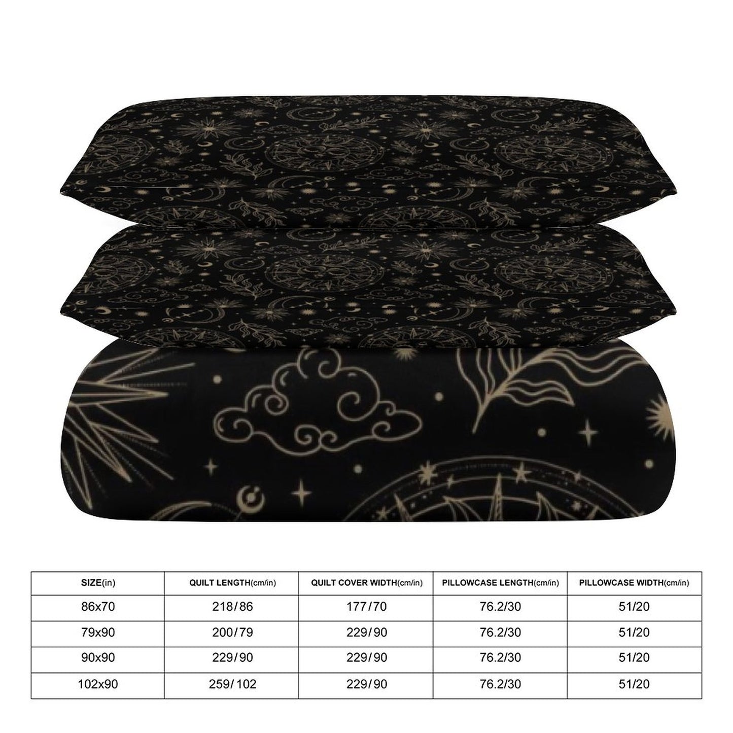 3-Piece Bedding Set-90"x90"/ 229x229cm (Dual-sided Printing)