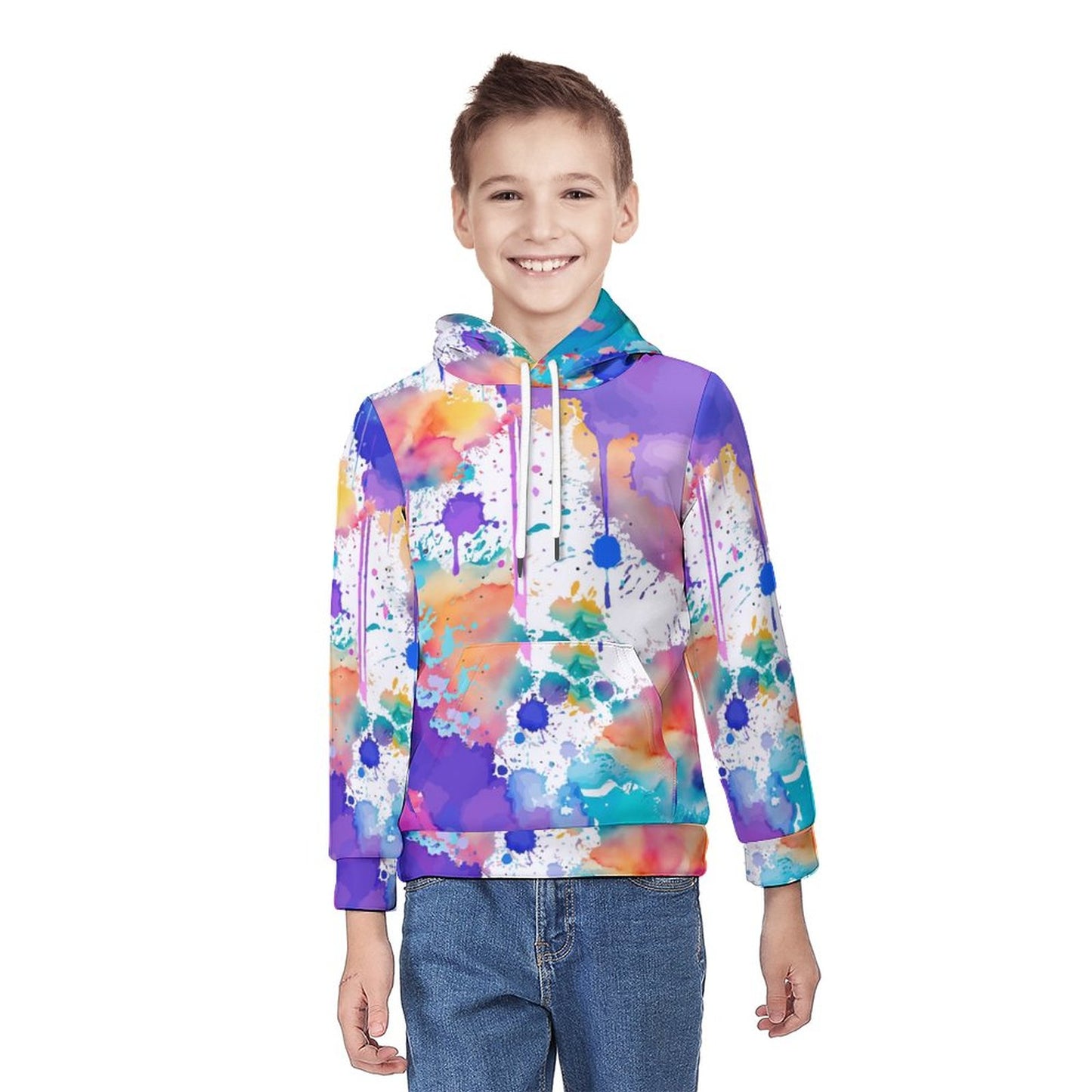 160gsm Children's Lightweight Pullover Hoodie A38H (All-Over Printing)