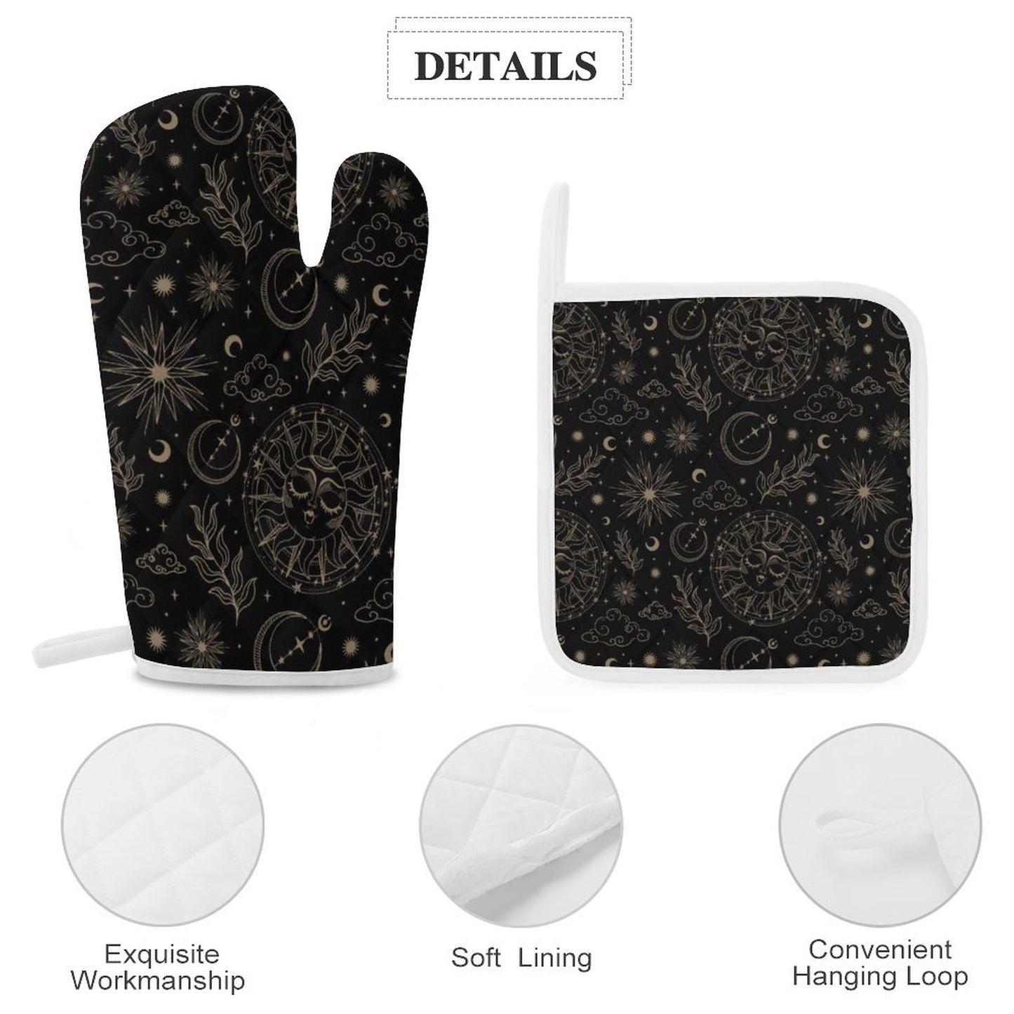 Oven Mitts & Pot Holder Set of 3 (Multi-image Splicing)