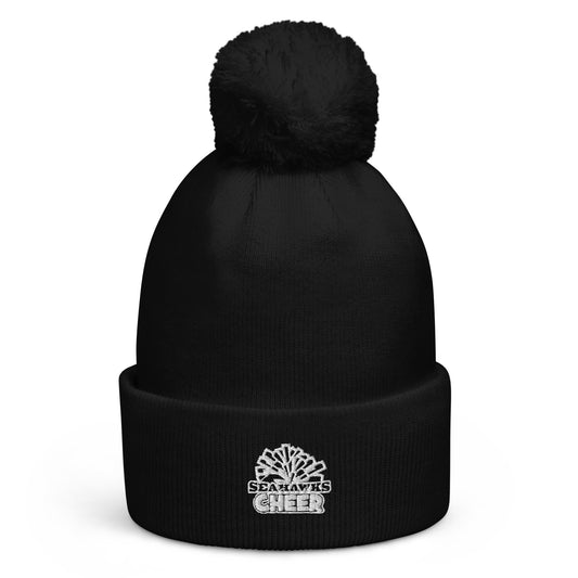 EMBORDERED Pom pom beanie