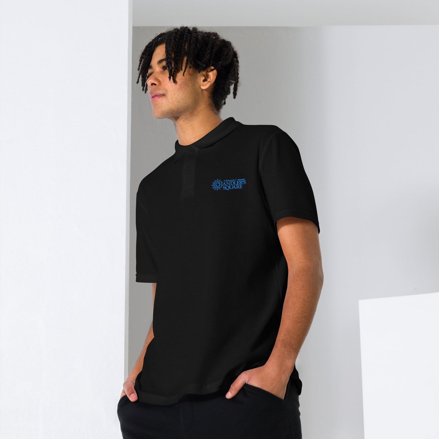 CHANDLER'S SQUARE EMBORDERED Unisex pique polo shirt