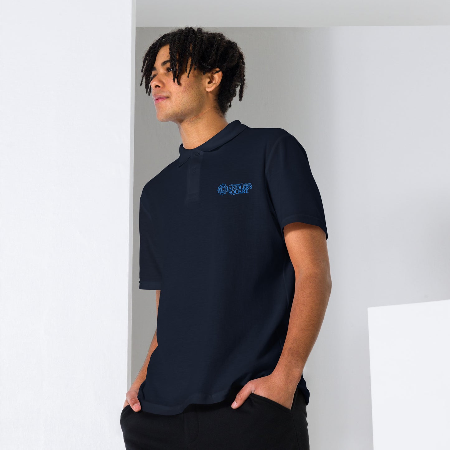 CHANDLER'S SQUARE EMBORDERED Unisex pique polo shirt