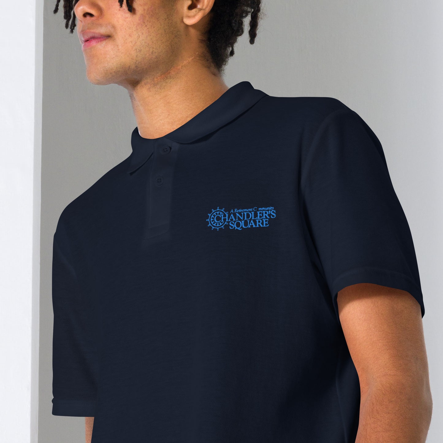 CHANDLER'S SQUARE EMBORDERED Unisex pique polo shirt