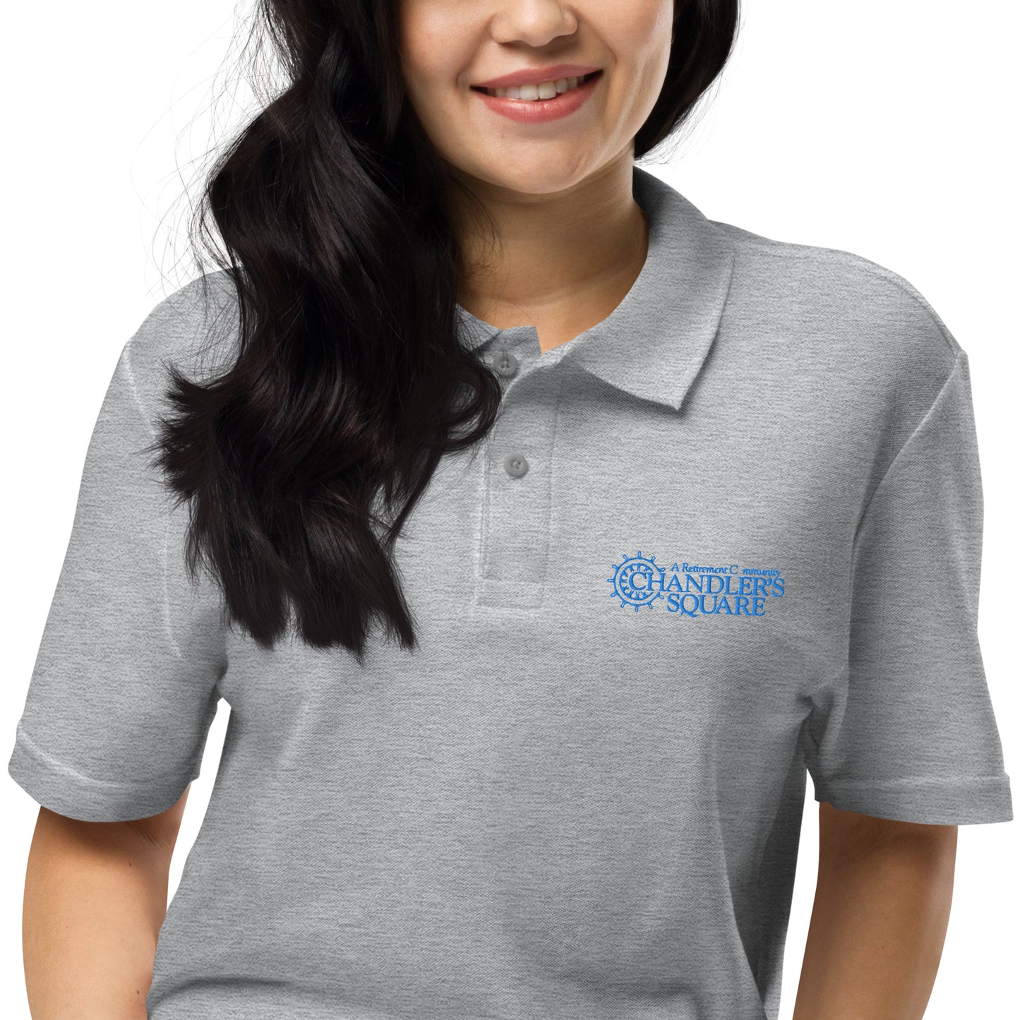 CHANDLER'S SQUARE EMBORDERED Unisex pique polo shirt