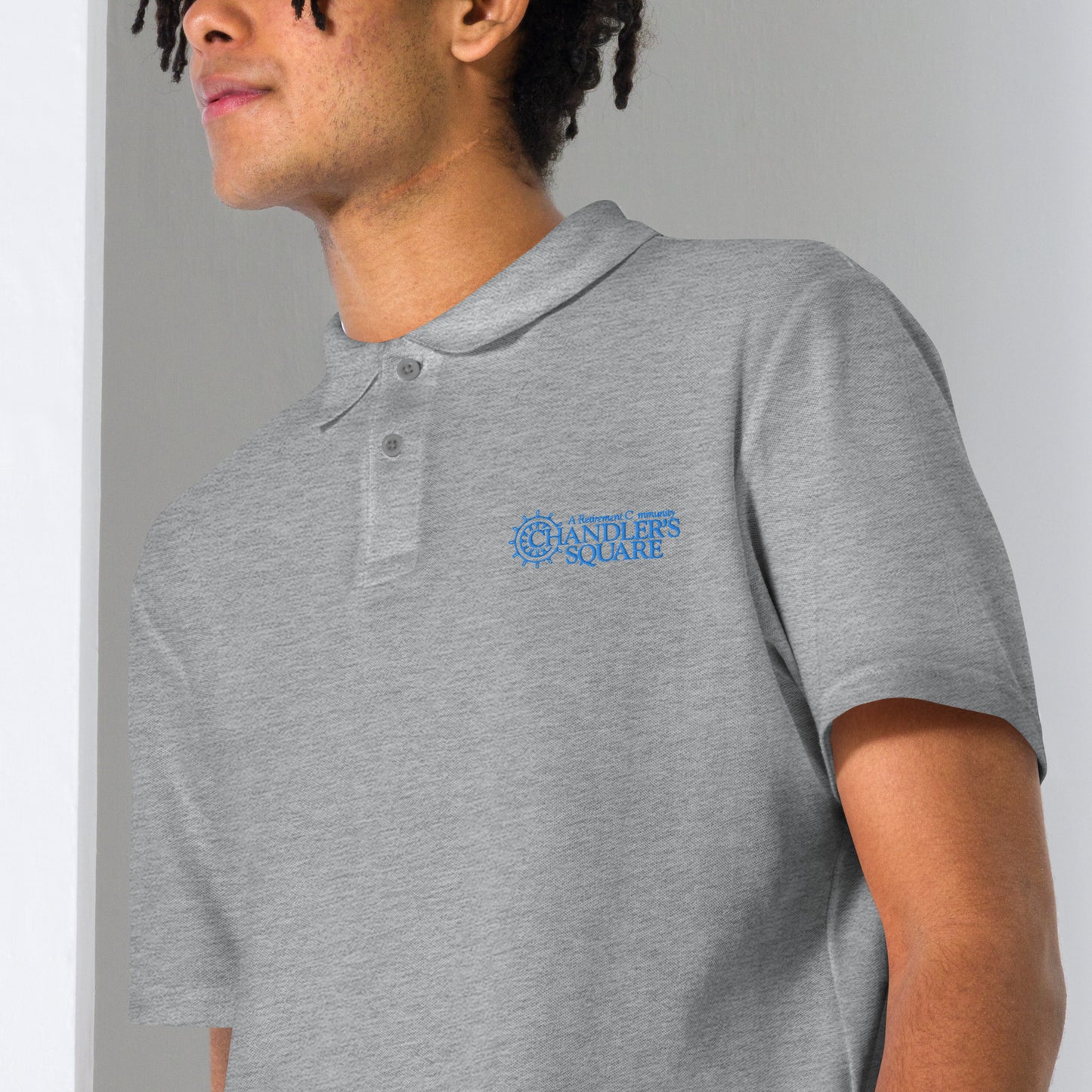 CHANDLER'S SQUARE EMBORDERED Unisex pique polo shirt