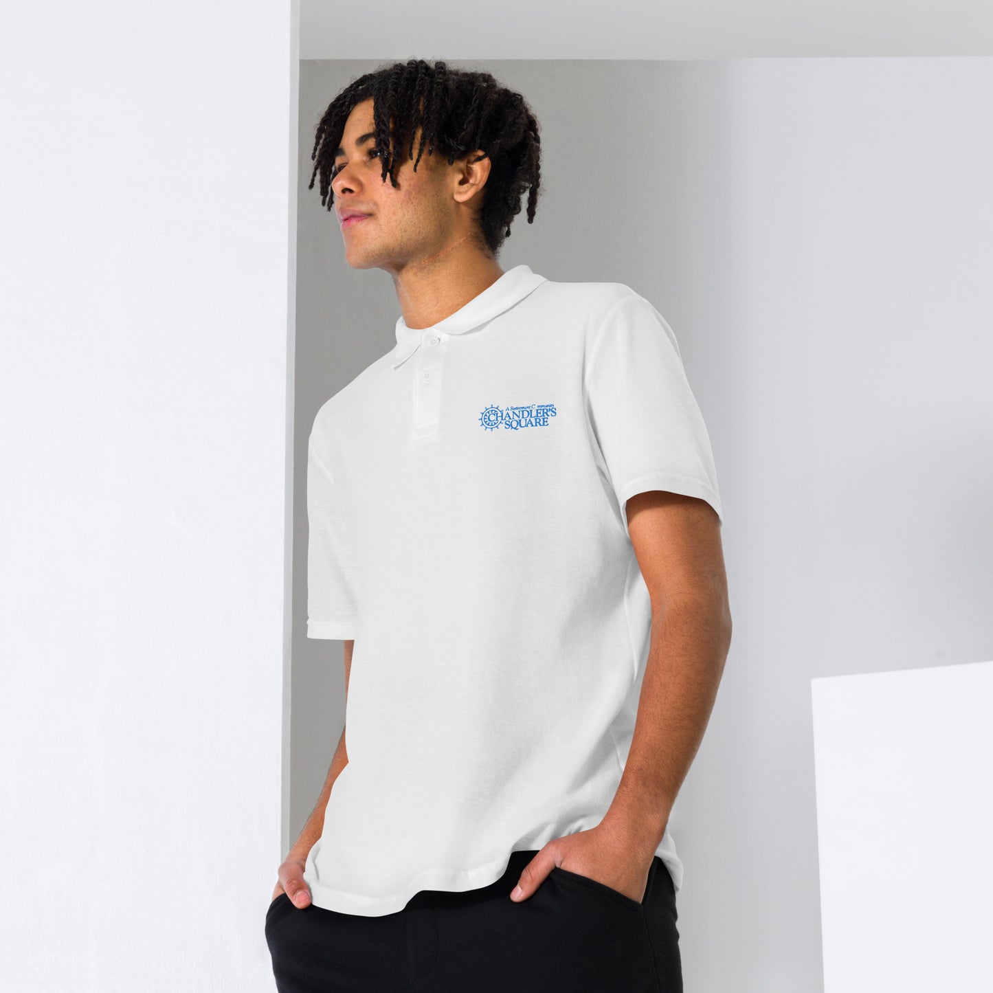 CHANDLER'S SQUARE EMBORDERED Unisex pique polo shirt