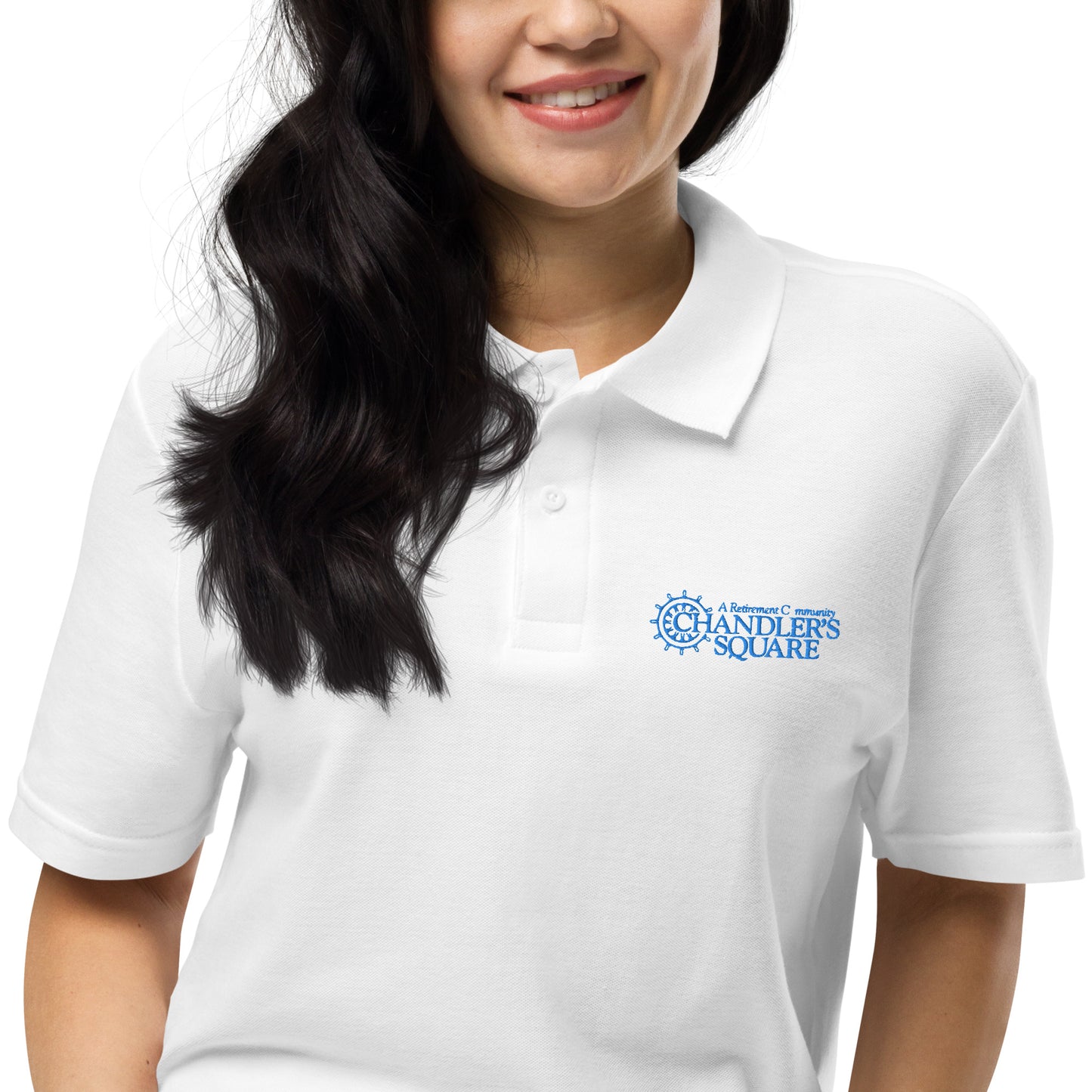 CHANDLER'S SQUARE EMBORDERED Unisex pique polo shirt