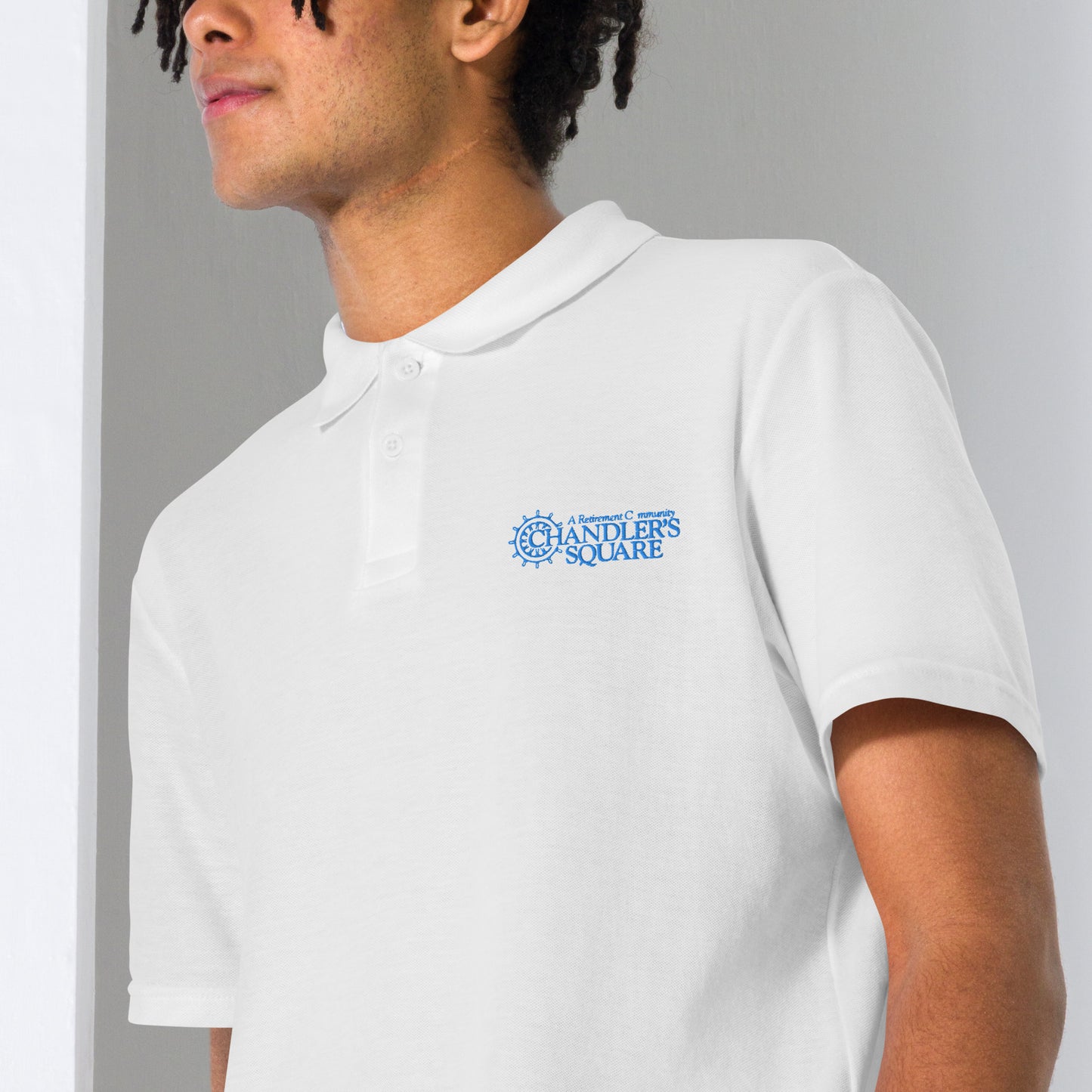 CHANDLER'S SQUARE EMBORDERED Unisex pique polo shirt